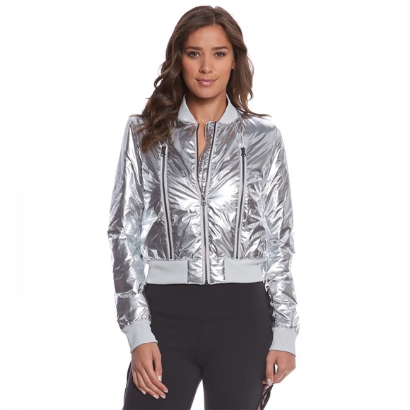ALO Yoga Jackets & Blazers - Alo Off Duty Silver Bomber Jacket, Size smalll, down fill
